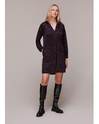Whistles - Smudge Animal Frill Dress - Lyst