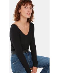 Whistles - Essential Ribbed V Neck - Lyst