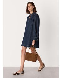 Whistles - Long Sleeve Shift Mini Dress - Lyst