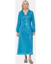 Whistles - Petite Sequin Keyhole Midi Dress - Lyst