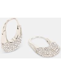 Whistles - Diamante Oval Hoop Earring - Lyst