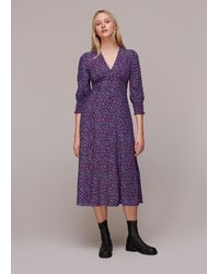 Whistles - Floral Garden Midi Dress - Lyst
