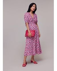 Whistles - Farfalle Flower Midi Dress - Lyst