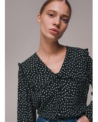 Whistles - Stamp Spot Collar Top - Lyst