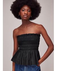 Whistles - Shirred Tie Detail Top - Lyst