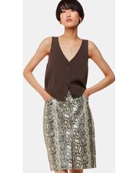 Whistles - Snake Skin Leather Midi Skirt - Lyst
