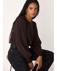 Whistles - Leopard Shirred Cuff Blouse - Lyst