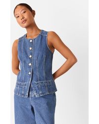 Whistles - Petite Slim Fit Cotton Waistcoat - Lyst