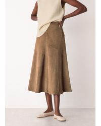 Whistles - Zig Zag Panel Suede Skirt - Lyst