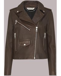 Whistles - Agnes Pocket Leather Jacket - Lyst