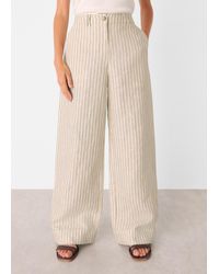 Whistles - Linen Stripe Trouser - Lyst
