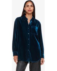Whistles - Velvet Oversized Shirt - Lyst