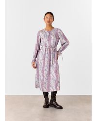 Whistles - Petite Mottled Snake Print Midi Dress - Lyst