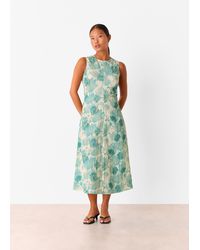 Whistles - Petite Floral Textured Midi Dress - Lyst