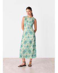 Whistles - Floral Textured Midi Dress - Lyst