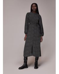 Whistles - Scattered Y Print Midi Dress - Lyst