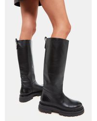 Whistles - Maceo Lug-Sole Leather Knee-High Boots - Lyst