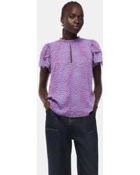 Whistles - Sketched Cheetah Frill Top - Lyst