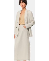 Whistles - Abigail Linen Blend Midi Skirt - Lyst
