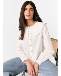 Whistles - Cotton Collar Detail Top - Lyst