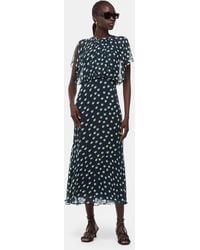 Whistles - Moon Spot Print Midi Dress - Lyst