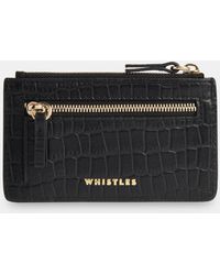Whistles - Croc Zip Top Card Holder Purse - Lyst