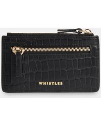 Whistles - Croc Zip Top Card Holder Purse - Lyst