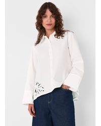 Whistles - Leaf Embroidered Cotton Shirt - Lyst