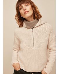 Whistles - Knitted Zip Neck Sweater - Lyst