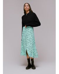 Whistles - Tiger Print Button Front Skirt - Lyst