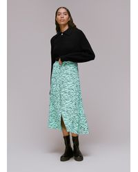 Whistles - Tiger Print Button Front Skirt - Lyst