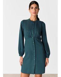 Whistles - Button Front Flippy Mini Dress - Lyst