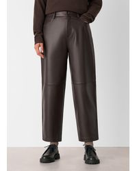 Whistles - Leather Barrel Leg Trouser - Lyst