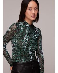 Whistles - Night Cat Mesh Top - Lyst