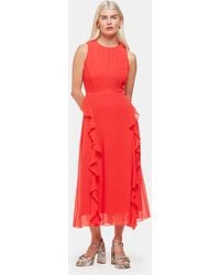 Whistles - Petite Nellie Frill Detail Midi Dress - Lyst