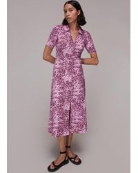 Whistles - Rowan Hyena Spot Midi Dress - Lyst