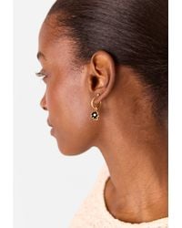 Whistles - Enamel Flower Huggie Hoop - Lyst