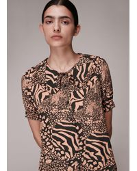 Whistles - Maggie Patchwork Animal Top - Lyst
