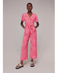 Whistles - Diagonal Leopard Jumpsuit - Lyst