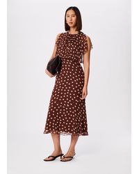 Whistles - Petite Polka Dot Print Midi Dress - Lyst