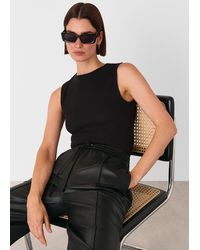 Whistles - High Neck Rib Detail Tee - Lyst