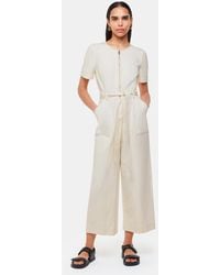 Whistles - Short Sleeve Denim Jumpsuit - Lyst