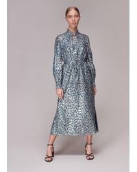 Whistles - Animal Metallic Silk Mix Dress - Lyst