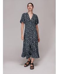 Whistles - Daisy Spot Print Midi Dress - Lyst