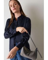 Whistles - Hot Fix Hammered Satin Shirt - Lyst