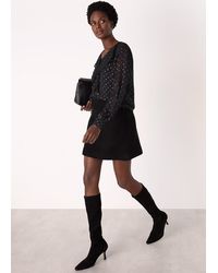 Whistles - Metallic Dobby Frill Blouse - Lyst
