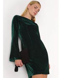 Whistles - Velvet Flare Sleeve Dress - Lyst