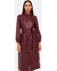 Whistles - Phoebe Leather Shirt Dress - Lyst