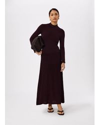 Whistles - Petite Funnel Neck Pleated Knit Dress - Lyst