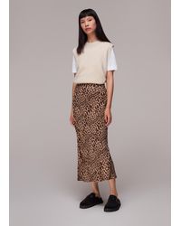 Whistles - Jungle Cheetah Button Skirt - Lyst